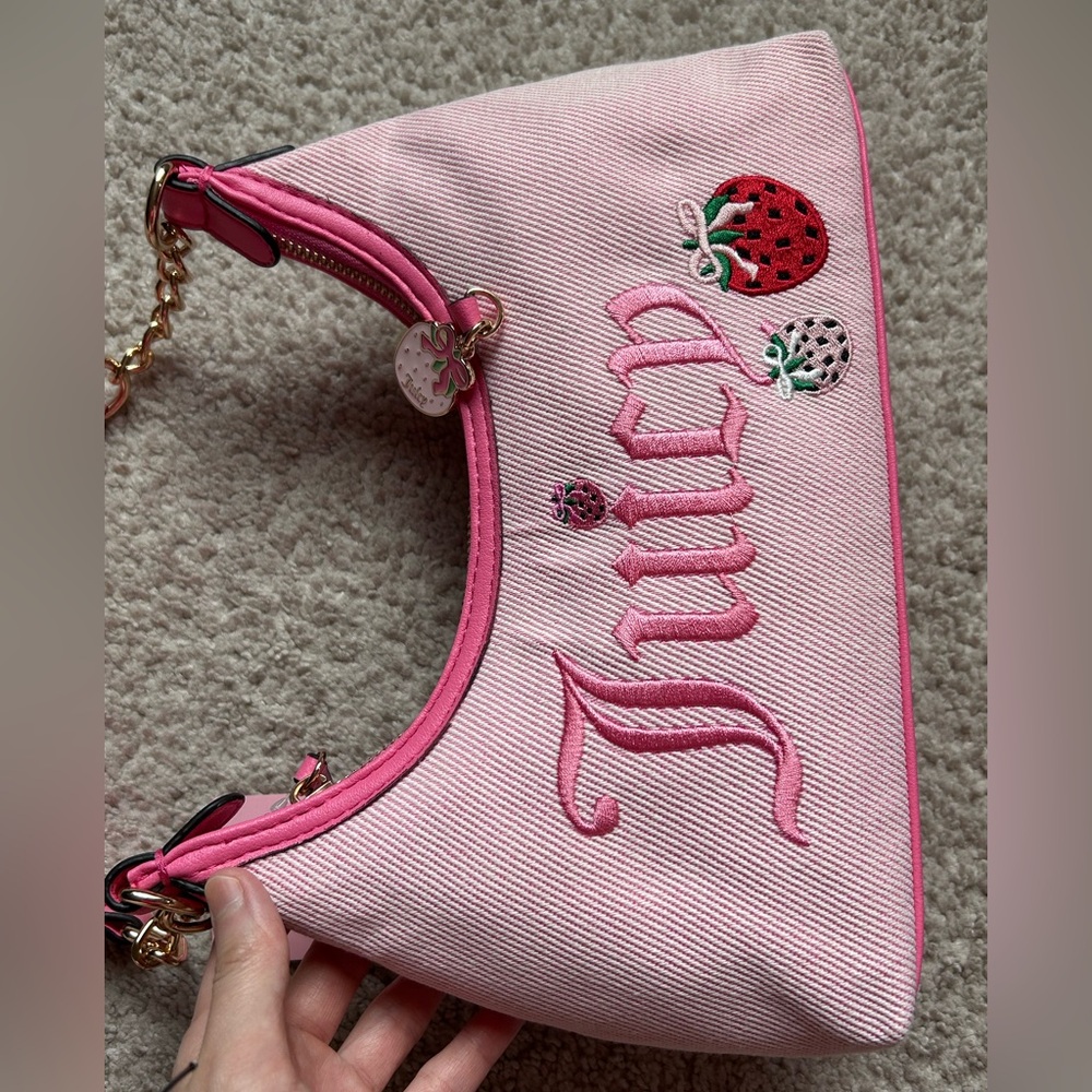 NWT Juicy Couture Berry Sweet Hobo Bag Pink OS Y2K Barbiecore Retro Tropical - Picture 6 of 15
